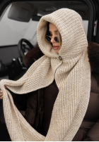 Căciulă z szalikiem balaclava Shade Of WInter jasnobeżowa