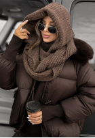 Căciulă z szalikiem balaclava Shade Of WInter ciocolatie