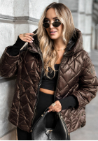 Pikowana Geacă z kapturem Just The Wind ciocolatie