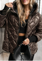 Pikowana Geacă z kapturem Just The Wind ciocolatie