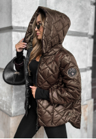 Pikowana Geacă z kapturem Just The Wind ciocolatie