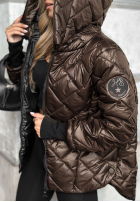 Pikowana Geacă z kapturem Just The Wind ciocolatie