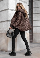 Pikowana Geacă z kapturem Just The Wind ciocolatie