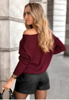 Ușor Pulover z dekoltem Sensibility burgundowy