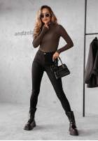 Prążkowana Bluză z półgolfem Believe In Tomorrow ciemnoczekoladowa