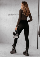 Prążkowana Bluză z półgolfem Believe In Tomorrow ciemnoczekoladowa