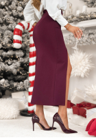 Ołówkowa Fustă z rozcięciem Live With Purpose burgundowa