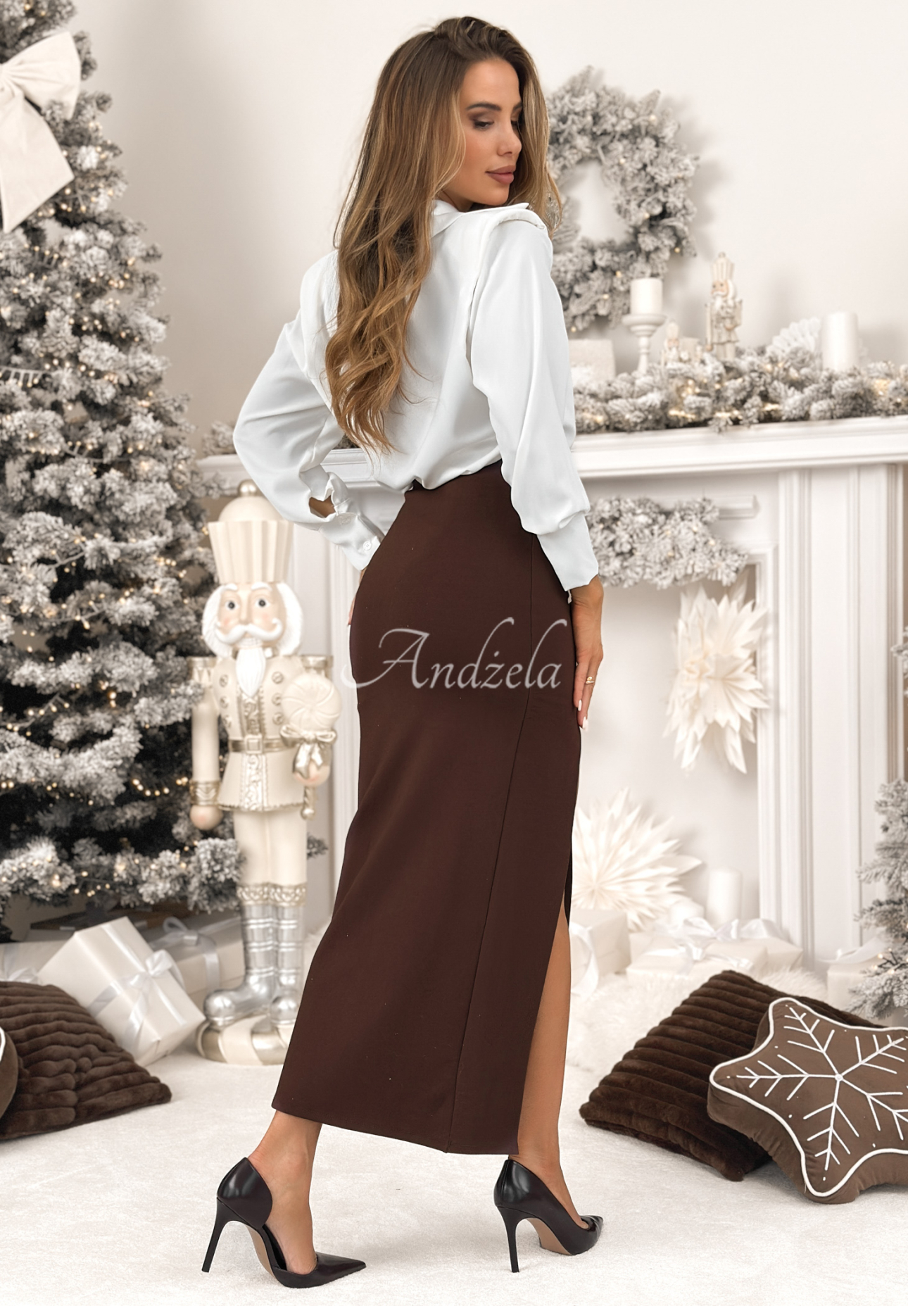 Fustă midi tip creion cu fantă Live With Purpose