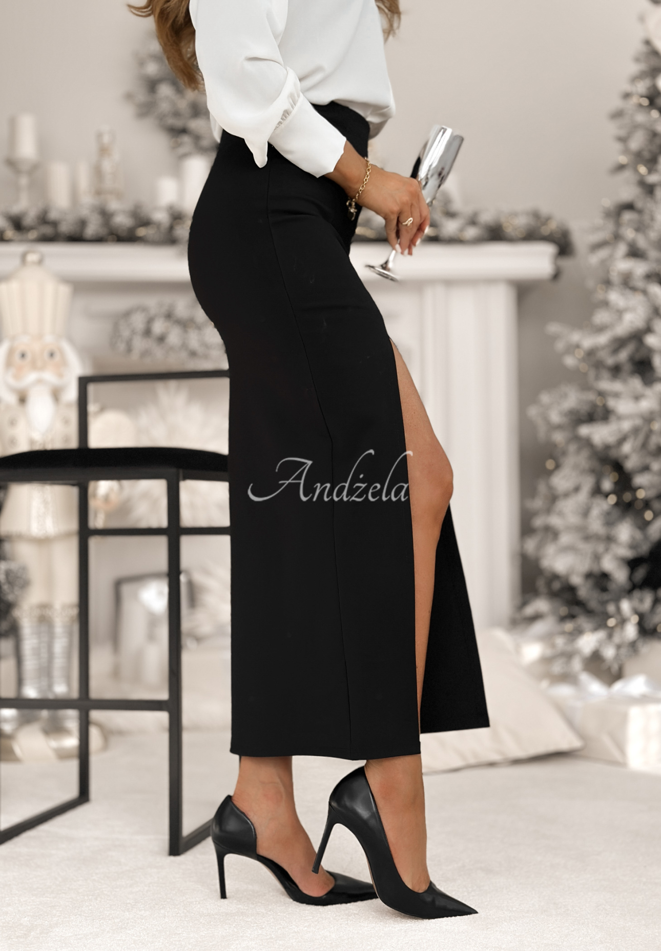 Fustă midi tip creion cu fantă Live With Purpose