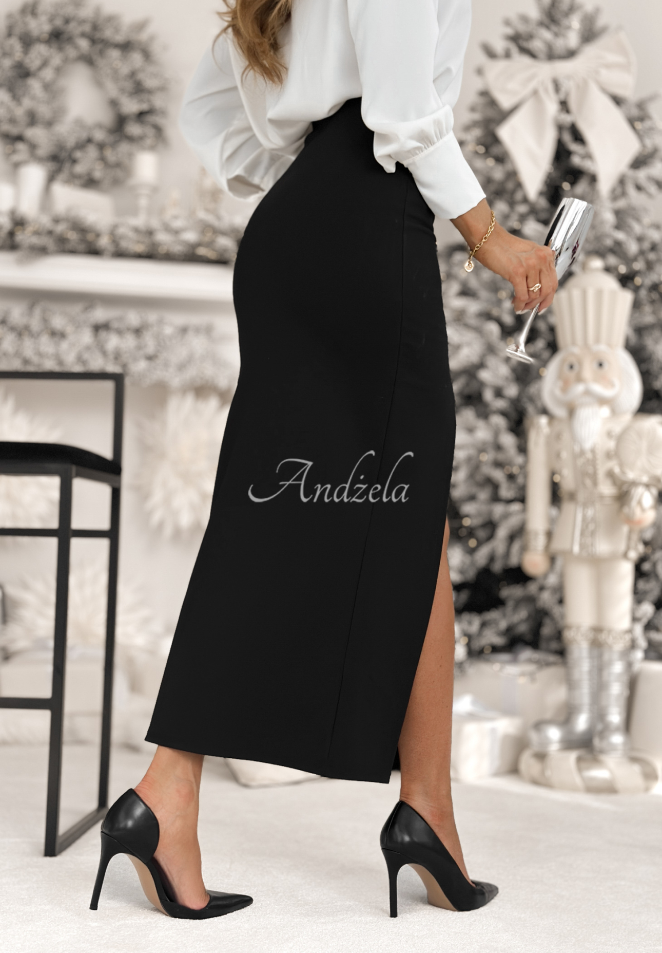 Fustă midi tip creion cu fantă Live With Purpose