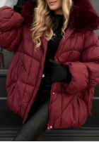 Pikowana Geacă z futerkiem Cold Without You burgundowa