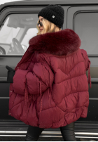 Pikowana Geacă z futerkiem Cold Without You burgundowa
