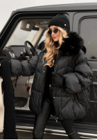 Pikowana Geacă z futerkiem Cold Without You negru