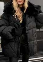 Pikowana Geacă z futerkiem Cold Without You negru