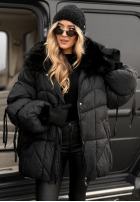 Pikowana Geacă z futerkiem Cold Without You negru