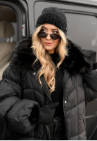 Pikowana Geacă z futerkiem Cold Without You negru