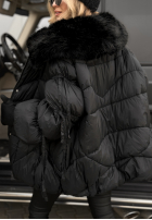 Pikowana Geacă z futerkiem Cold Without You negru