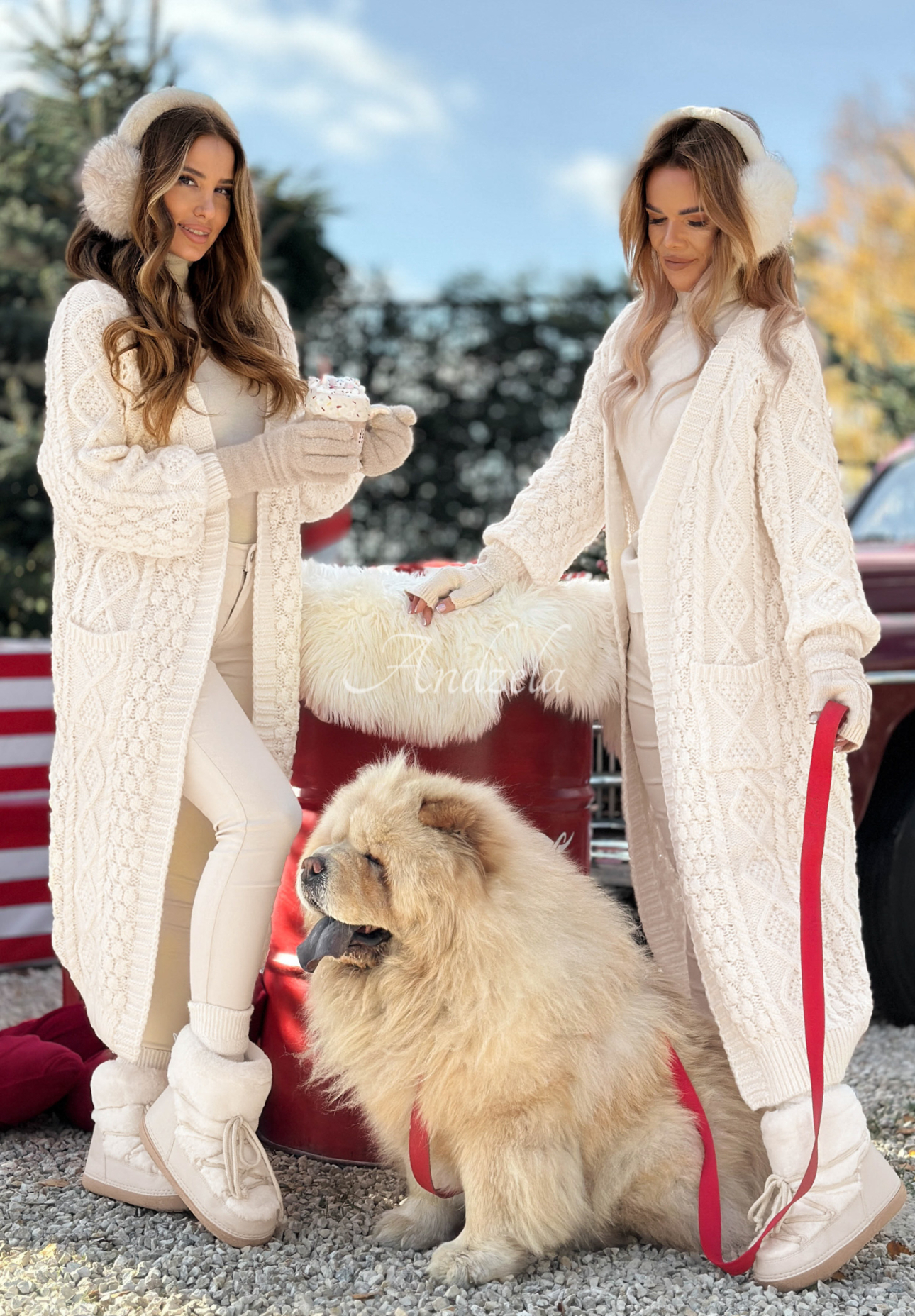 Cardigan lung cu împletitură decorativă Wrap Yourself