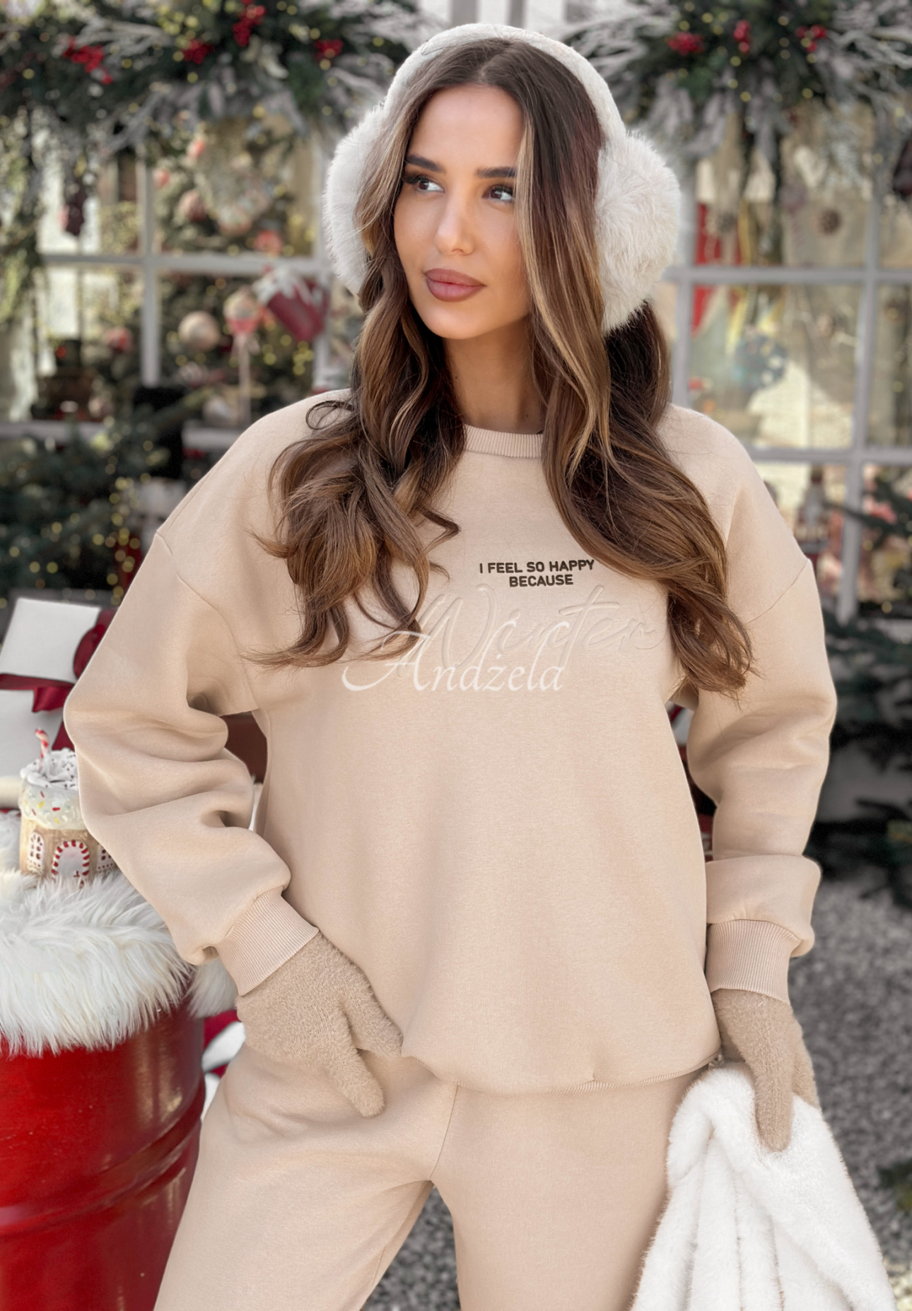 Set de trening căptușit format din hanorac și pantaloni So Happy Because Winter