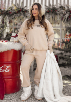 Compleu de trening Hanorac i Pantaloni So Happy Because Winter bej