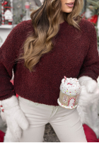 Pulover Cuddly Companion burgundowy