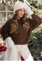 Pulover Cuddly Companion ciocolatiu