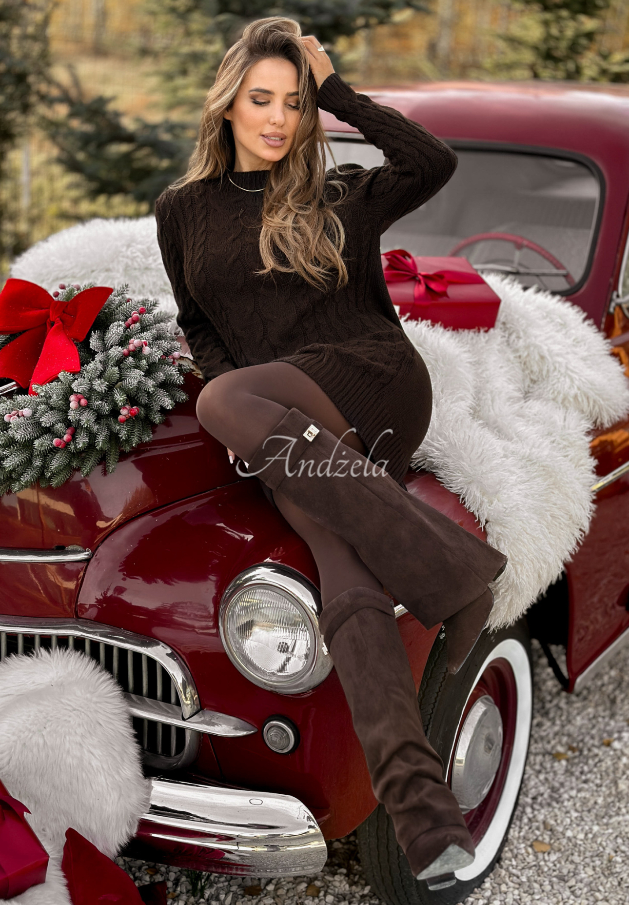 Rochie pulover cu împletitură decorativă Now Speak