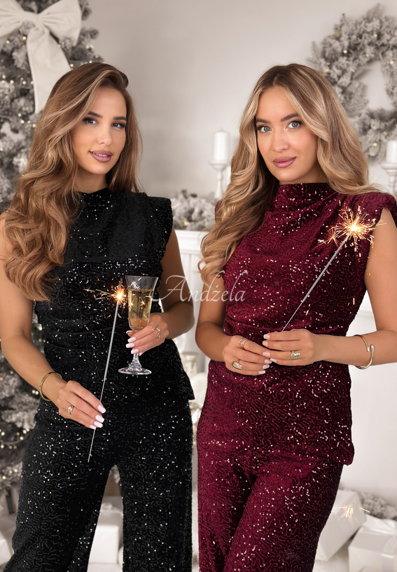 Bluză cu paiete și pliuri The Mistletoe Lady