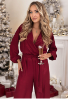 Długi Salopetă Not Sure Yet burgundowy