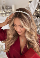 Perełkowa Bentiță do włosów Pearla ecru