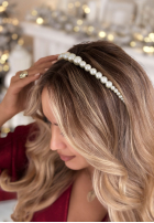 Perełkowa Bentiță do włosów Pearla ecru