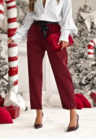 din material textil Pantaloni z kryształkami Dazzling Choice burgundowe