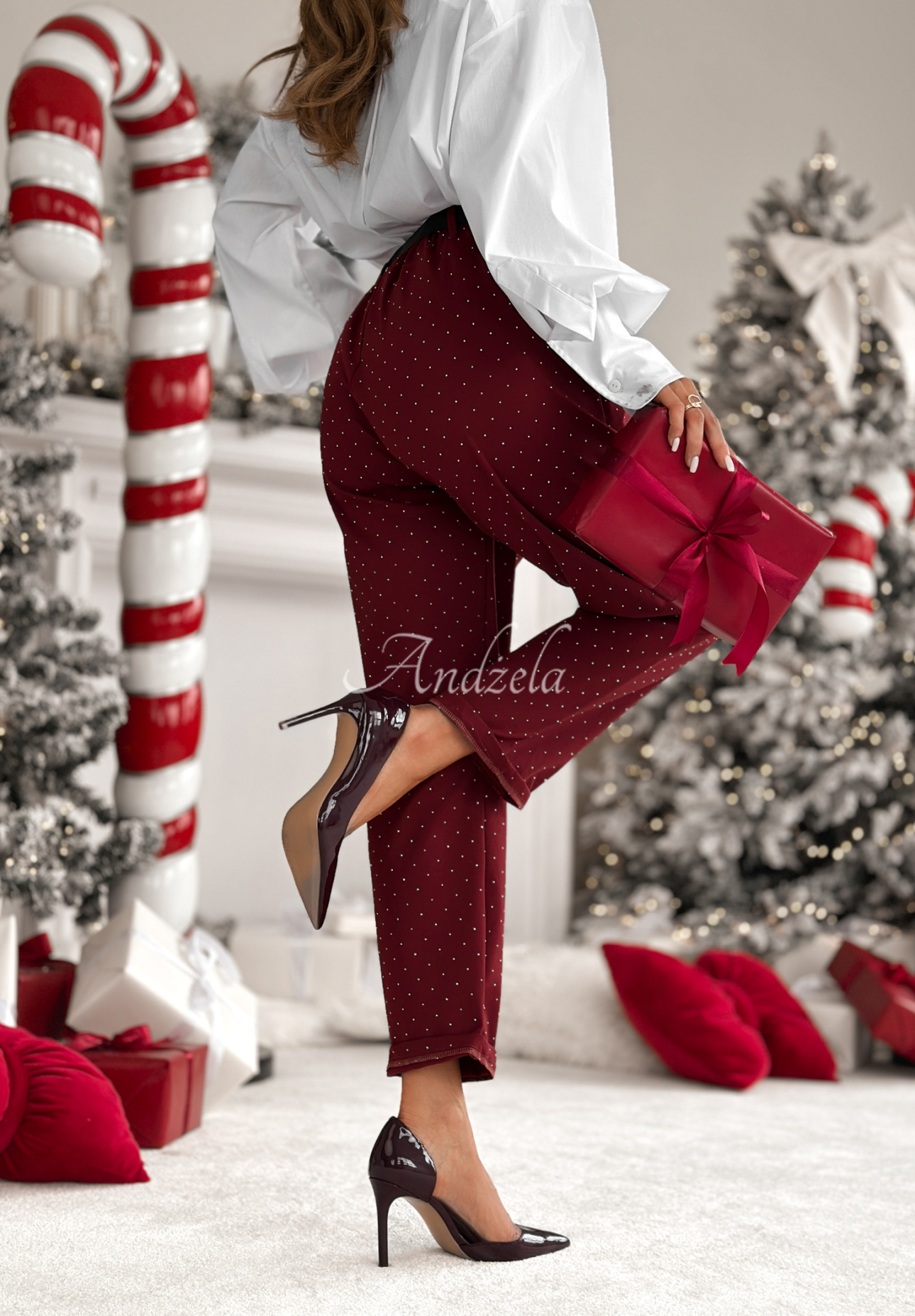 Pantaloni din material cu cristale Dazzling Choice