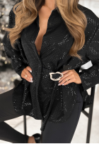 Cămașă z ozdobną aplikacją Still Wondering negru