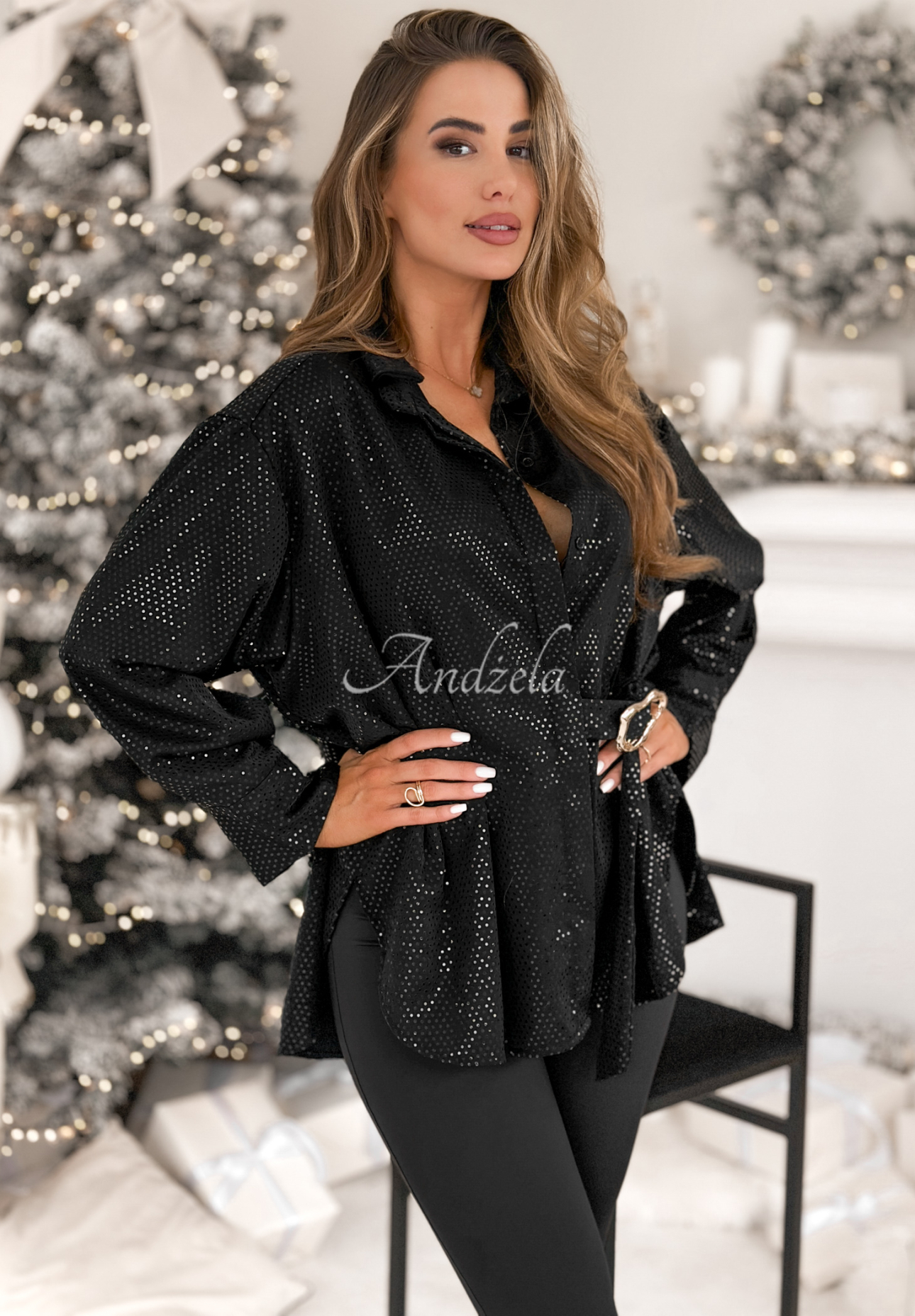 Cămașă strălucitoare cu aplicație decorativă Still Wondering