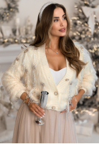 Krótki Cardigan z kryształkami The Frosting Fairy ecru