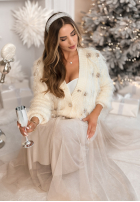 Krótki Cardigan z kryształkami The Frosting Fairy ecru