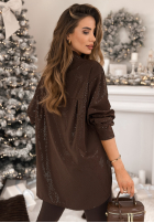 Cămașă z ozdobną aplikacją Still Wondering ciocolatie