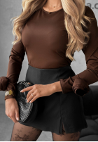 Bluză z ozdobnymi różami Rose All Day ciocolatie