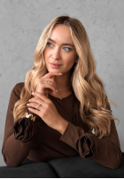 Bluză z ozdobnymi różami Rose All Day ciocolatie