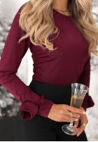 Bluză z ozdobnymi różami Rose All Day burgundowa