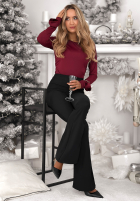 Bluză z ozdobnymi różami Rose All Day burgundowa