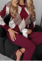 Pulover w romby Lone Pine burgundowy