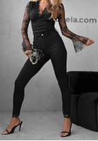 Pantaloni din denim skinny Not Too Much negre