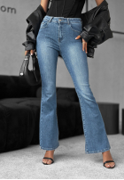 Pantaloni din denim dzwony What You Have albastre