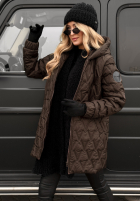 Pikowana Geacă z kapturem Chilly Nights ciocolatie