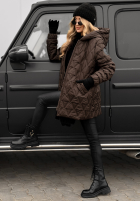 Pikowana Geacă z kapturem Chilly Nights ciocolatie