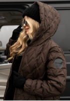 Pikowana Geacă z kapturem Chilly Nights ciocolatie