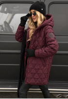 Pikowana Geacă z kapturem Chilly Nights burgundowa