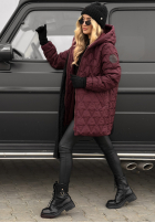 Pikowana Geacă z kapturem Chilly Nights burgundowa